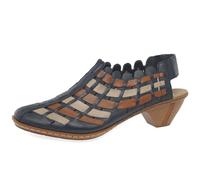 Rieker Zapatos bajos Damen Halbschuhe 46778 para mujer, Navy, 38 EU