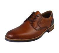 Rieker Zapatos inteligentes e informales de cuero con cordones para hombre con sutil detalle de puntada 13504, Brown, 11 UK Wide