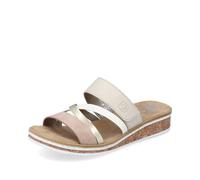 Rieker Zuecos de Cuero Mujer V3652, Talla:38 EU, Color:Rosa