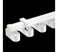 Riel Aluminio De Un Riel Rieles De Cortina, Riel Para Cortina De Techo De Ondas, Montaje En Pared/Techo Barras Individuales, Barra Separador De Ambientes(Top-mounted,210cm(6.9FT))