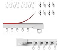 Riel autoadhesivo TracSystem de 6,4 m, sin taladro, para techo, paredes HeavyDu con Hoo y clips para decoración del hogar y eficiente Sto Solut