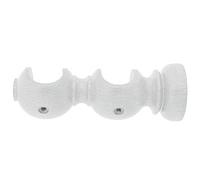RIEL CHYC 5430766 - Soporte Madera Liso Abierto Doble, para barras de 20 mm, color Blanco