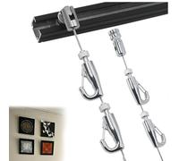 Riel Colgar Cuadros Riel Para Cuadros Negro Kit para Colgar, en La Pared Marco para Varios para Exhibición para Museos, Centros Comunitarios y Escuelas(59.1"/150cm Track,8.2'/2.5m Cable)