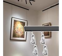 Riel Colgar Cuadros Sistema de Rieles para Colgar Cuadros en Museos, Kit Negros para Galería con Cables, Herrajes para Espejos y Marcos Arte(3m/9.8' Cable,84"/213cm Track)