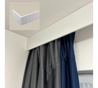 Riel Cortina Cenefa para Cortinas Opacas Sin Rieles, Panel Decorativo para Cenefa Pared/Techo, Cubierta para Cornisa de Ventana (tamaño Personalizado), Aleación Aluminio(Ceiling mount,4.5m(14.8ft))