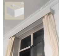 Riel Cortina Cenefa para Cortinas Opacas Sin Rieles, Panel Decorativo para Cenefa Pared/Techo, Cubierta para Cornisa de Ventana (tamaño Personalizado), Aleación Aluminio(Wall mount,3.0m(9.9ft))
