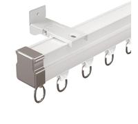 Riel Cortina Techo Flexible, Barra Metal Cortinas, Palanca Silenciosa para Puertas Ventanas Varillas y Clavos Barra de Cristal(Black,Top,260cm/8.5ft)