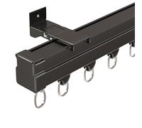 Riel Cortina Techo Flexible, Barra Metal Cortinas, Palanca Silenciosa para Puertas Ventanas Varillas y Clavos Barra de Cristal(White,Top,150cm/4.9ft)