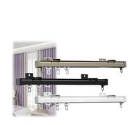 Riel curvado para cortina de techo de 360 cm, riel divisor de habitación para hospitales, caravanas, ventanas de bahía, sistema de cortina negro ajustable para una fácil gestión del espacio