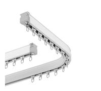 Riel curvado para techo - Barra de cortina de aluminio flexible de 1 carril para una fácil instalación en la sala de estar y el dormitorio, color negro, 8.5ft / 2,6 m con accesorios