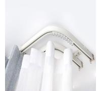 Riel Curvo con Rodillos Silenciosos Doble Pista d Cortina de Techo GenéRico Riel de Cortina de Aluminio Barra para Ventana de BahíA, Caravana, Litera, Divisor de(Top-mounted,5m(16.4ft))