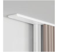 Riel de aluminio de 2 ruedas, moderno y resistente, 1 m a 6 m de longitud, color blanco, incluye accesorios de montaje, ideal para bahía plana y separadores de habitaciones (2 m)