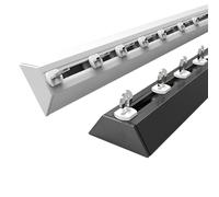 Riel de aluminio en forma de V de 70 cm para montaje en techo, silencioso, para divisor de habitación, solución de privacidad, perfecta para hogares y hoteles