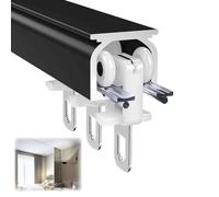 Riel de aluminio para cortina de techo de 0,5 m, 1 m, 3 m, 6 m, sistema de riel deslizante resistente a la corrosión para uso múltiple en separadores de habitaciones, duchas, salas de estar y