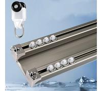 Riel de Aluminio Resistente para Cortina de Techo - Riel Doble de 2,4 m/7,9 pies para Cortinas, visillos y separadores de ambientes - Resistente, fácil de Instalar, Acabado champán