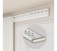 Riel de aluminio ultrafino de 6 mm para techo/pared, sistema de deslizamiento suave de 4 pies, ideal para interiores modernos, sin impacto en la apertura de la ventana, fácil instalación