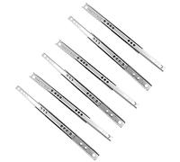 Riel de cajón, 3 pares de rieles de metal con rodamiento de bolas, 17 mm de ancho para cajones de muebles (310 mm de longitud)