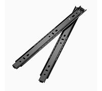 Riel de cajón de extensión completa, acero de metal de 27 mm de ancho, 2 pliegues con rodamiento de bolas, rieles deslizantes para cajones, riel desmontable para teclado y escritorio, riel deslizante