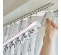 Riel de cortina adhesivo para montaje en techo/lateral, barras de cortina sin taladro, para separadores de habitaciones, 1,6 m x 2 x 2,0 m, fácil instalación, soluciones de cortina versátiles