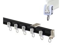 Riel de cortina ajustable para montaje en techo o pared, riel de cortina flexible resistente para ventanas de bahía, divisor de habitación, diseño simple y plegable, 1 m a 6 m de longitud