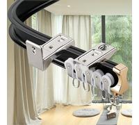 Riel de cortina ajustable para ventanas de proa, resistente montaje en techo y pared, sistema de riel flexible para cortinas gruesas, solución divisora de habitación de alta capacidad de carga
