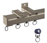Riel De Cortina Aluminio, Curtain Track Soporte De Riel Montaje En Techo O Pared, Para Separador De Ambientes Gazebo/Ducha/Dormitorio(Champagne,5m(5 * 1m))