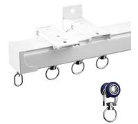 Riel De Cortina Aluminio, Curtain Track Soporte De Riel Montaje En Techo O Pared, Para Separador De Ambientes Gazebo/Ducha/Dormitorio(White,2m(2 * 1m))