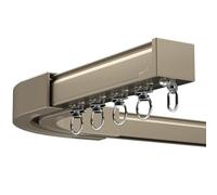 Riel De Cortina Aluminio Montaje En Techo O Pared, 1-5m Barra De Cortina Para Separador De Ambientes Gazebo/Ducha/Dormitorio(Champagne,5m(5 * 1m))