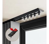 Riel de cortina autoadhesivo, montaje en techo, sin necesidad de taladrar, ideal para salón, dormitorio, mampara de ducha, diseño rígido para una fácil instalación