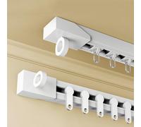 Riel De Cortina Autoadhesivo para Montaje En Techo O Pared, Riel Cortina Adhesivo para Cortinas, Pista De Divisor De Habitaciones Autoadhesivo(Top Mount,3.3FT/110CM)