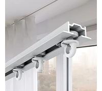 Riel de cortina, Barra cortinas Empotrable Invisible Invisible con Herrajes para Atornillar, Montaje Prefabricado Barra de Cortina Divisoria para Mirador/Balcón/Ducha ( Color : White , Size : 5.2m/17f