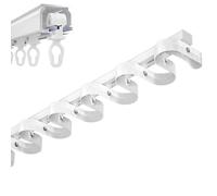 Riel De Cortina Con Ondas De Agua Cortina Serpentina Barra De Cortina Silenciosa Rieles De Cortina Deslizantes Flexibles De Montaje Superior/Lateral Pueden Colgar Cortinas Pesadas(Color:Blanco,Size:33