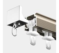 Riel de cortina con rodillos silenciosos, sistema de montaje de aluminio para techo o pared, capacidad de carga de 35 kg, perfecto para guía de cortina divisora de privacidad