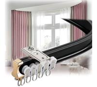 Riel de cortina curvado para techo o pared, divisor de habitación para privacidad, guía recta o curvada para ventanas, campistas, cortinas de ducha y fácil de instalar