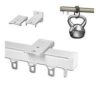 Riel De Cortina De 0.5-6 Metros, Riel Aluminio con Pista Para Sistemas De Cortina, Sistema De Rieles De Cortina De Montaje en Techo o Pared para Pérgola Cenador Cortinas Bañera Exterior(Blanco,550cm(1