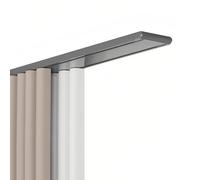 Riel de cortina de aluminio de 13.8 pies para montaje en techo, sistema de doble riel para separadores de habitaciones y cortinas, diseño gris que ahorra espacio, fácil instalación para uso doméstico