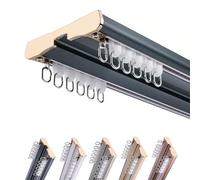 Riel de cortina de aluminio de 2 carriles, resistente, 6 m, montaje en techo, riel silencioso para divisor de habitaciones, ideal para cortinas pesadas, disponible en longitudes de 2 m a 6 m (azul)