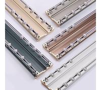 Riel de cortina de aluminio de 370 cm, riel de techo de doble canal con rodillos silenciosos para un funcionamiento suave, ideal para ventanas, balcones, oficinas y hoteles (acabado dorado)