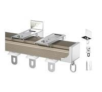 Riel de Cortina de Aluminio de 50/100/200/300/400/500/600 cm, riel Decorativo para Cortinas, Barra de Cortina silenciosa con Rodillos, guías Rectas deslizantes, riel para Montaje en Techo o