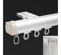 Riel de cortina de aluminio de alta calidad para techo plateado de 1 m, barra deslizante resistente para cortinas de lujo, perfecta para uso en interiores, fácil de instalar, ideal para colgar