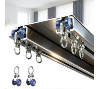 Riel de cortina de aluminio de doble carril resistente de 15 pies, riel de techo ajustable de 1 a 5 m para divisor de habitación de deslizamiento suave, solución ideal para decoración del hogar