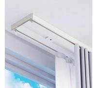 Riel de cortina de aluminio de doble fila, silencioso, resistente, for techos suspendidos, for cortinas y separadores de ambientes.(White,170cm (5.5ft))