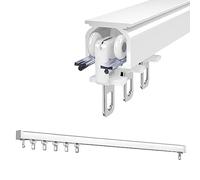 Riel de cortina de aluminio for montaje en techo, corredizo, for pared, decoración del hogar, accesorios for balcones, barras y rieles silenciosos, sistemas de cortinas corredizas.(White - Ceiling Mou