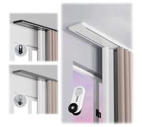 Riel de cortina de aluminio gris de 100 cm con poleas y pestañas de acero, montaje en techo, solución ideal para cortinas correderas y decoración del hogar