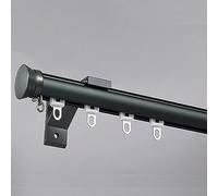 Riel de cortina de aluminio negro resistente, barra de cortina montada en la pared para el hogar y la oficina, riel divisor versátil, accesorios de cortina duraderos para una mejor gestión del espacio