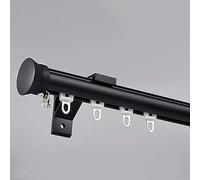 Riel de cortina de aluminio negro resistente, barra de pared para cortinas, riel divisor para el hogar y la oficina, accesorios duraderos para una fácil instalación y uso versátil