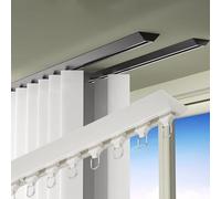 Riel de cortina de aluminio resistente de 1 vía con rodillos silenciosos, autoadhesivo, sin taladrar, color blanco, 260 cm, perfecto para decoración del hogar