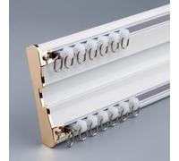 Riel de cortina de aluminio resistente de doble g de 1 a 5 m, kit de riel de cortina ajustable para sala de estar, baño, dormitorio, perfecto para separadores de habitaciones y optimización del
