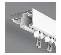 Riel de cortina de aluminio resistente para montaje en techo o pared, ideal para ventanas de bahía, balcones y espacios al aire libre