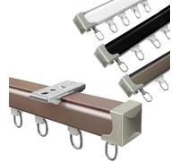Riel De Cortina De Aluminio Sistema De Rieles De Cortina De Montaje En Techo O Pared Barras De Cortina Divisorias Pista Silenciosa Vía Recta para Sala De Estar Dormitorio(Rosa,500cm)